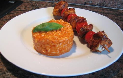 Risotto rouge aux lardons