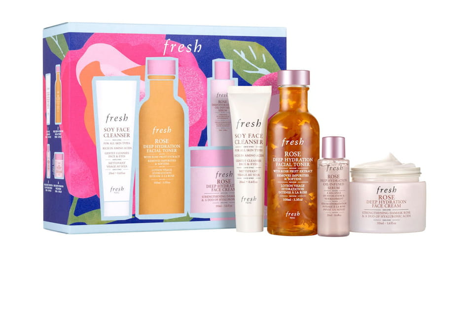 Coffret cadeau de routine hydratation profonde &agrave; la rose, Fresh