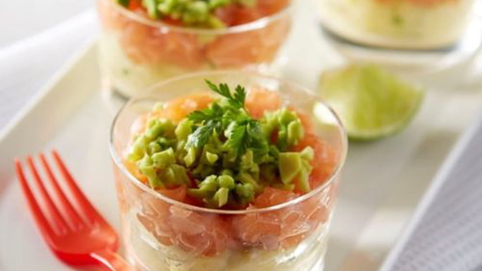 Tartare de Pompadour Label Rouge, saumon et avocat