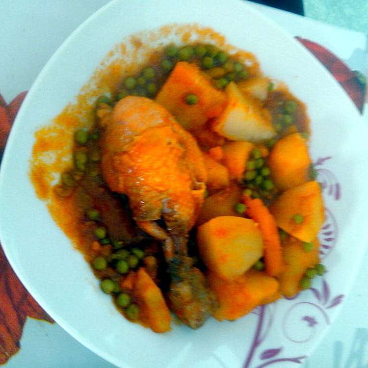 Recette de Tajine de poulet au légumes