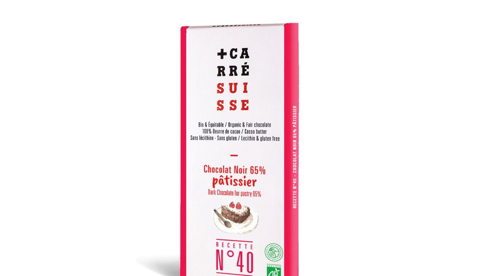 Tablette de chocolat pâtissier bio et équitable de Carré Suisse