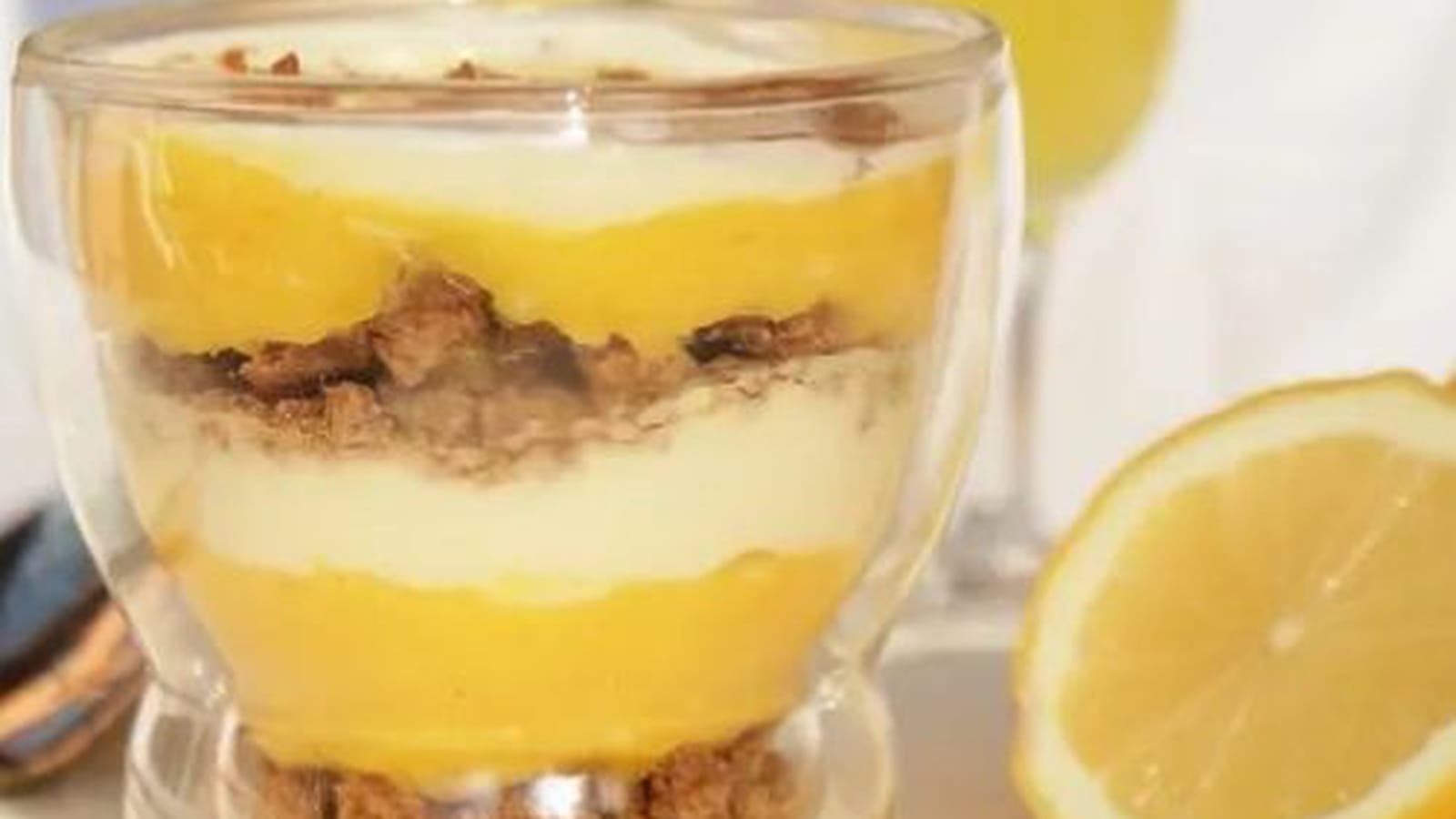 Verrine au lemon curd, mascarpone au miel et spéculoos
