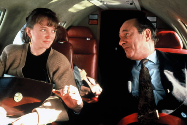Claude Chirac et Jacques Chirac en avion