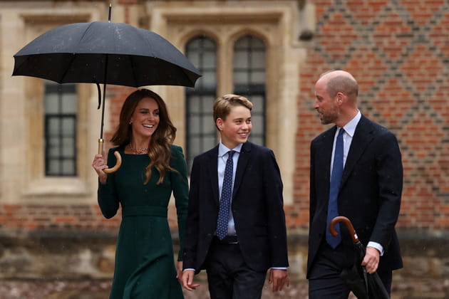 Le prince George fait sa rentr&eacute;e &agrave; Eton College, Kate et William l'accompagnent - PHOTOS