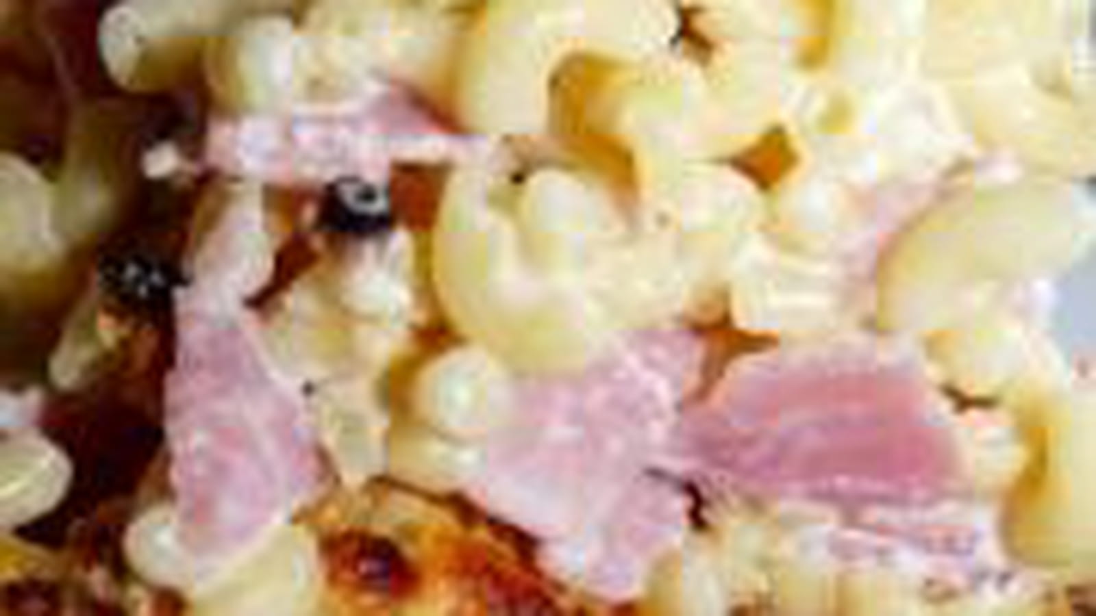 Gratin de pâtes au lait et jambon