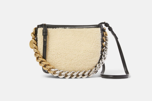 Sac &agrave; main en fausse fourrure