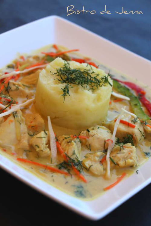 Poulet au lait de coco en nage, chou blanc et compagnie