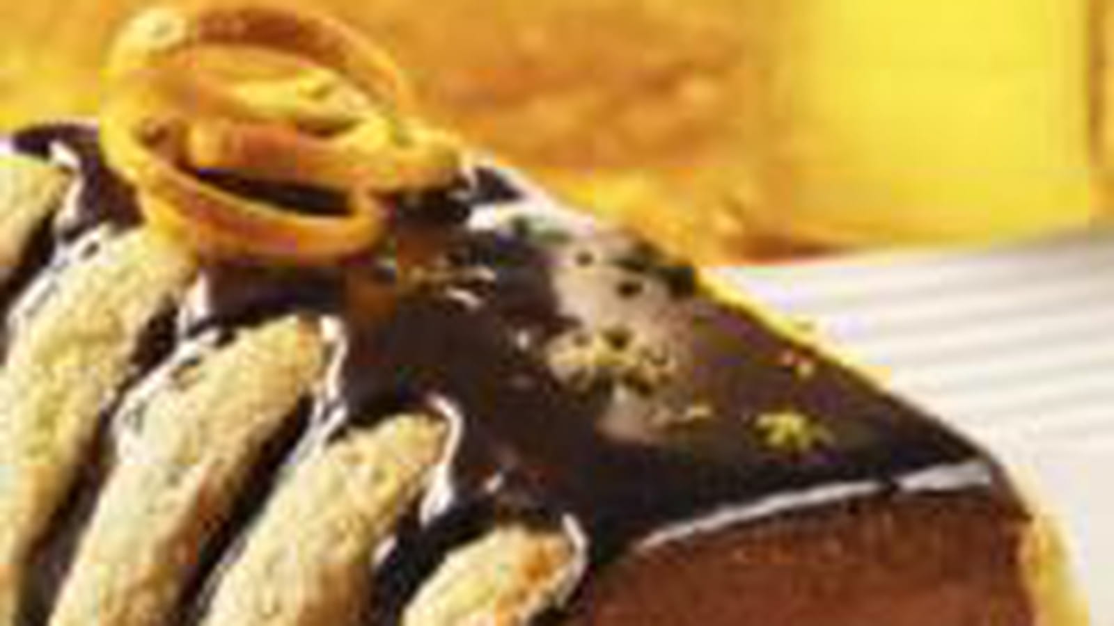 Bûche chocolat, gelée et zestes d'orange à la bière