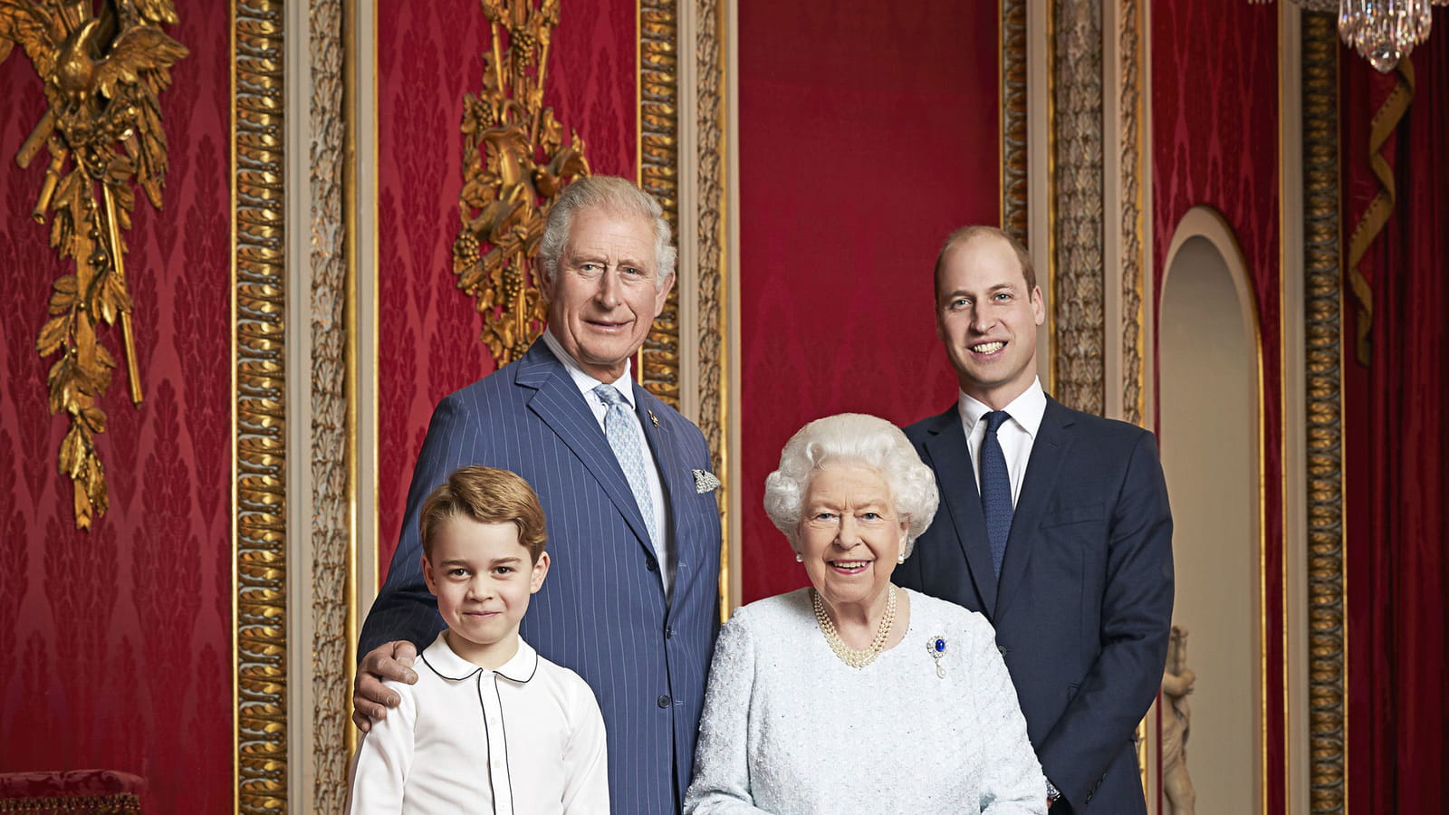 George, Prince Charles, Elisabeth II et William