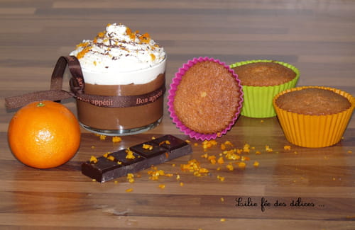 Mousse chocolat clémentine, chantilly à la fleur d'oranger