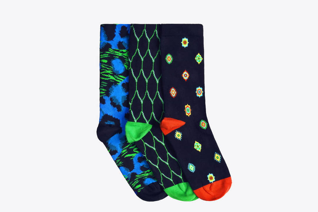 Chaussettes imprimées multicolores