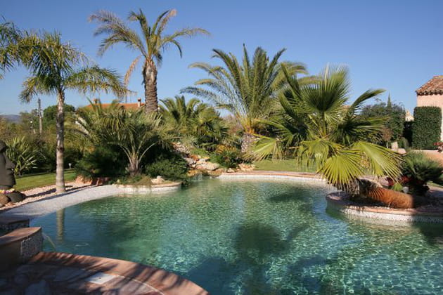 Spa avec d&eacute;bordement dans la piscine