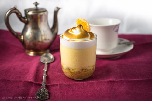 Cheesecake à la clémentine meringuée en verrine