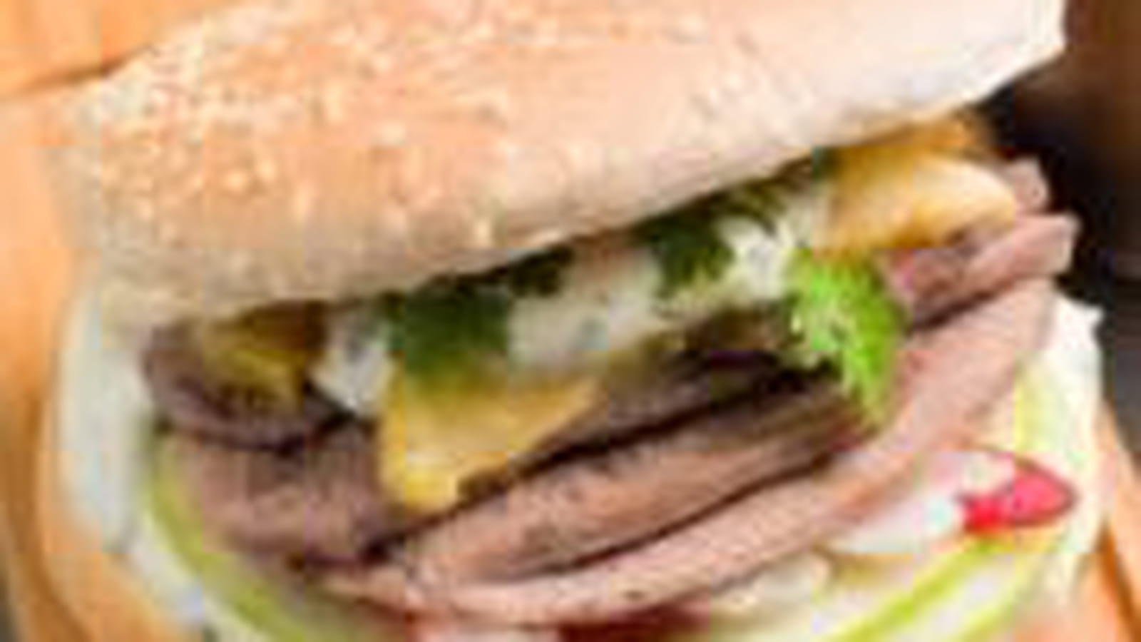 Burger sucré-salé de langue de boeuf