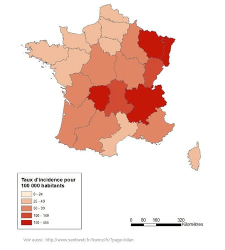 CARTE MALADIE DE LYME
