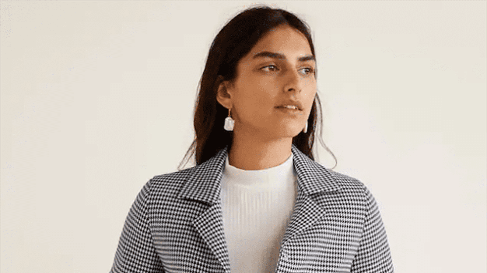 Manteau structuré pied-de-poule