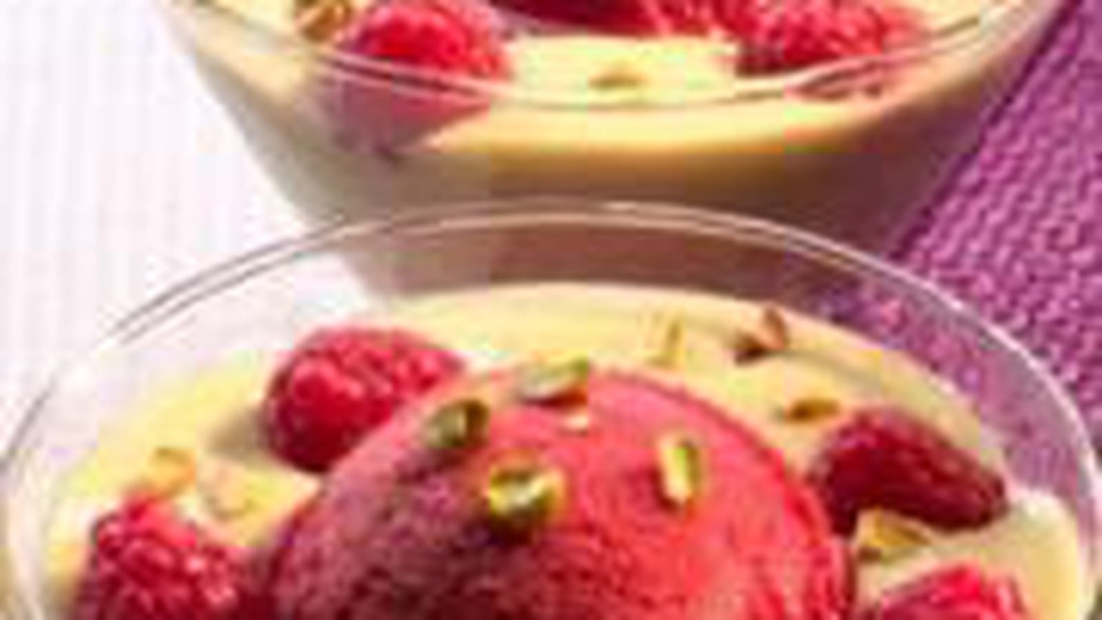 Crème pistache et framboise