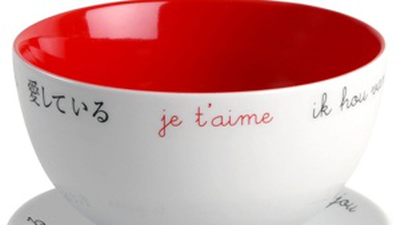 Bol et soucoupe Saint Valentin de Guy Degrenne