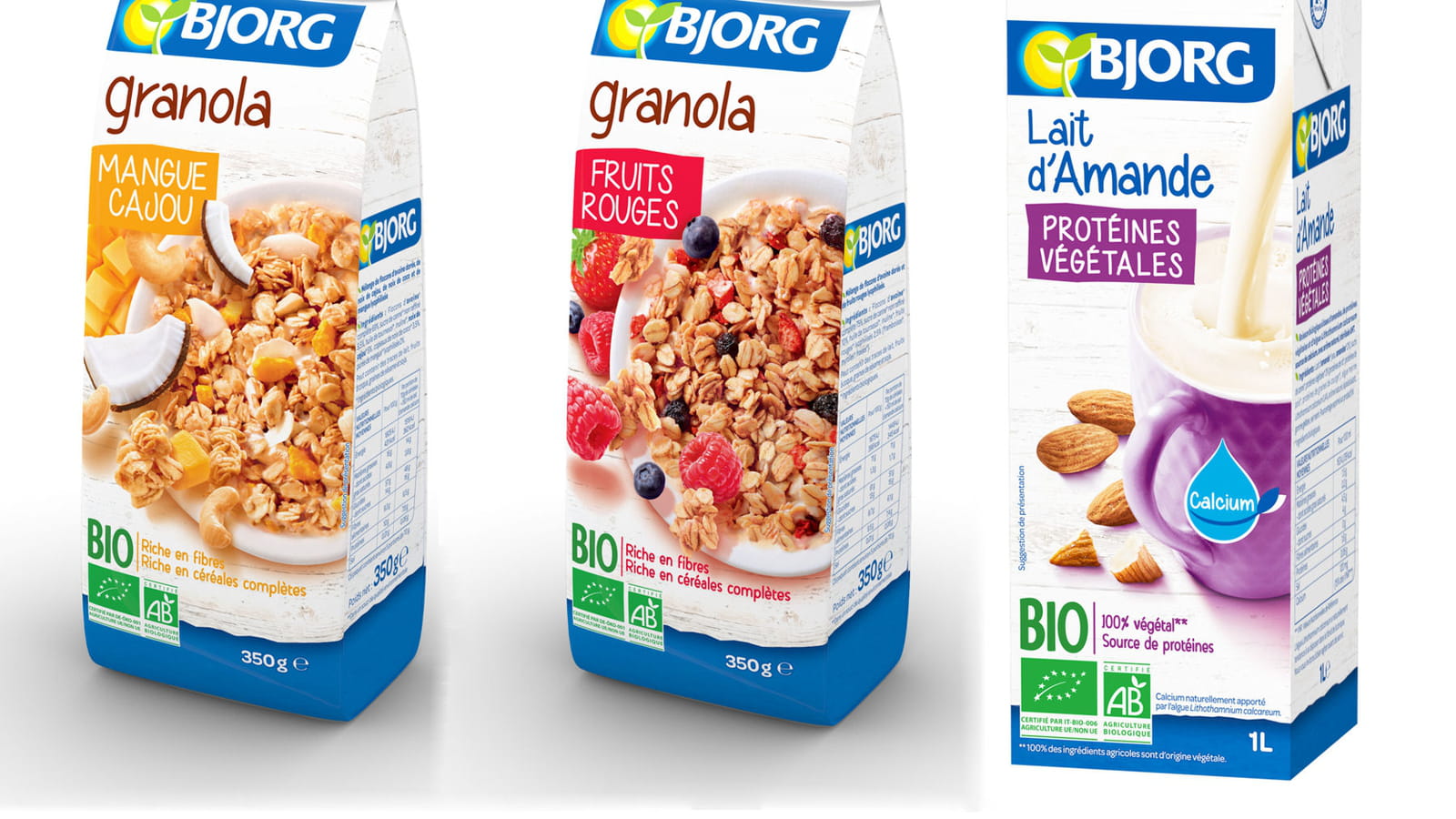 Granolas et Lait d'amandes de Bjorg