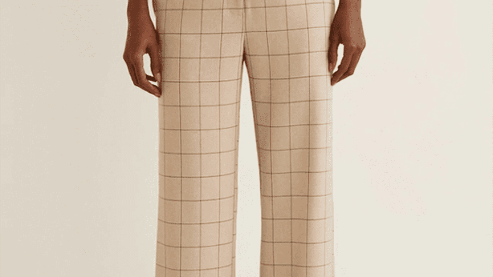 Pantalon à carreaux avec ceinture