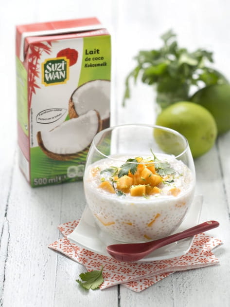 Perles du Japon au lait de coco, mangue et citron vert