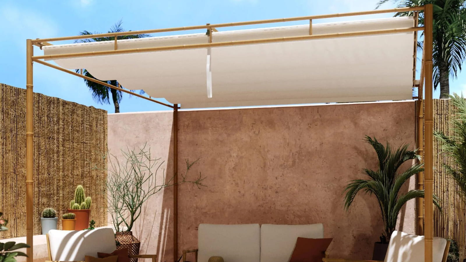 Tonnelle effet bambou