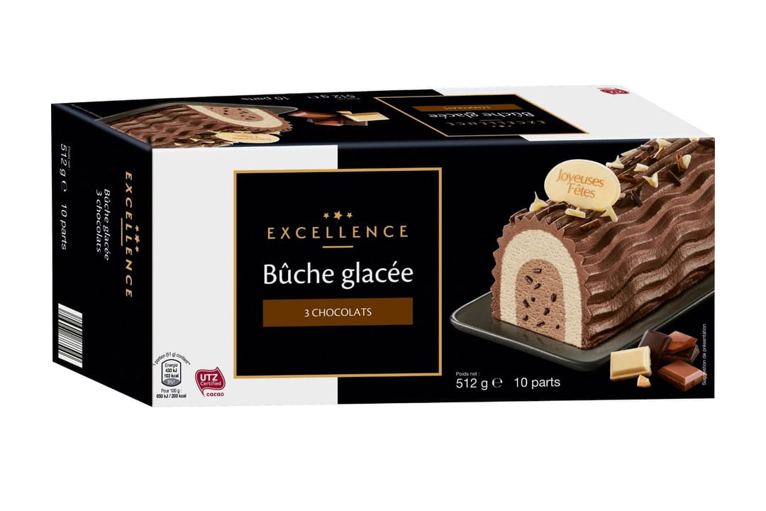 Bûche glacée trois chocolats Aldi