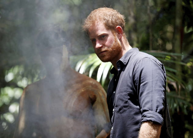 Le Prince Harry, tr&egrave;s concentr&eacute; en pleine jungle
