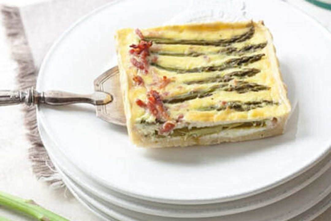 Quiche asperges, lardons et chèvre