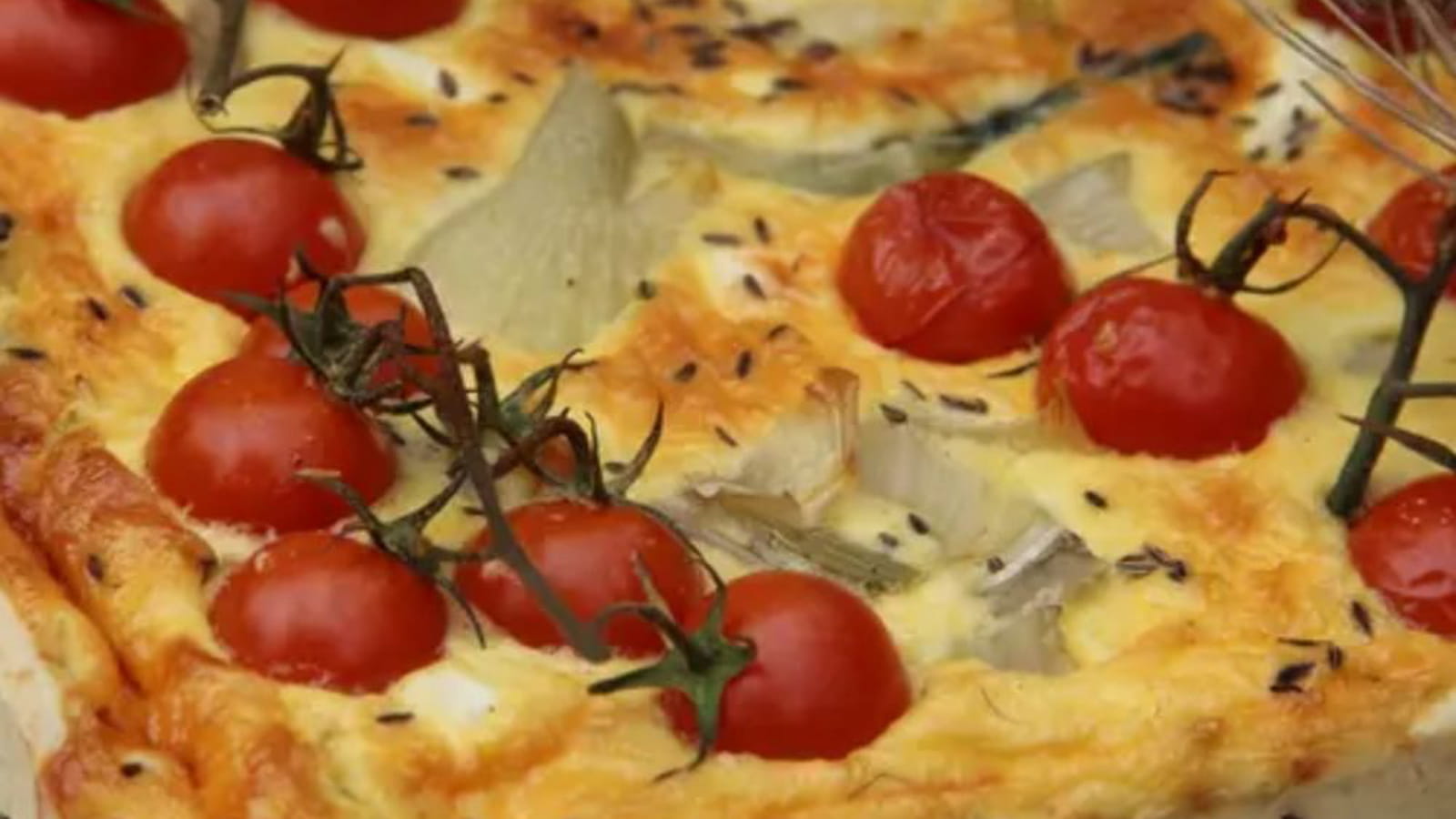 Tarte tomates cerise, fenouil, feta et anis