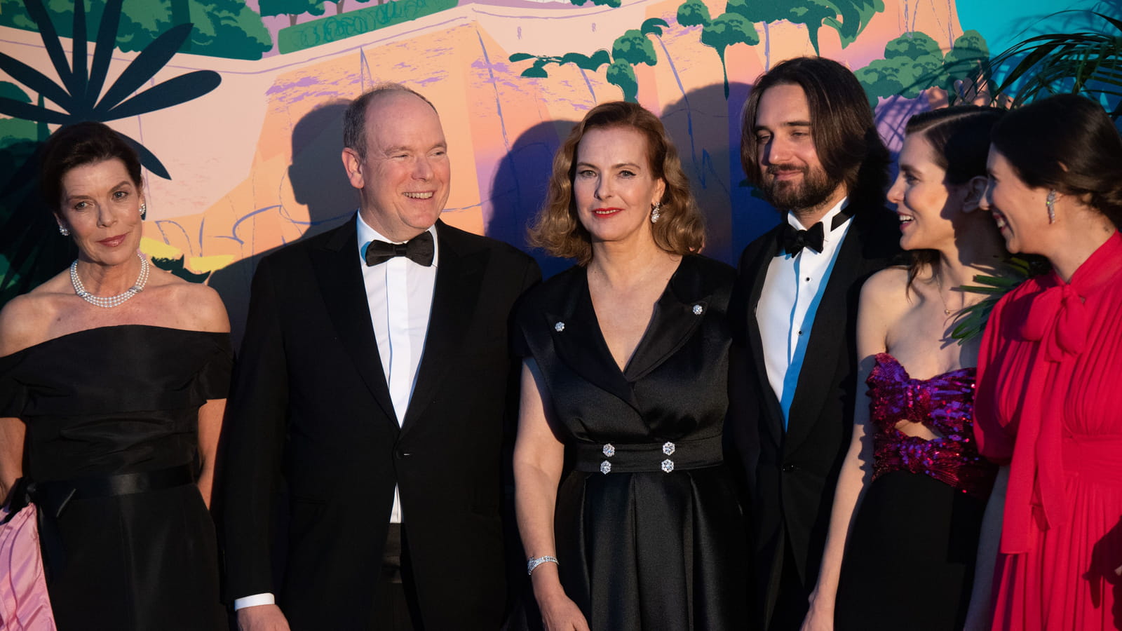 Stéphanie de Monaco, Albert de Monaco, Carole Bouquet, Dimitri Rassam, Charlotte Casiraghi et Tatiana Santo Domingo