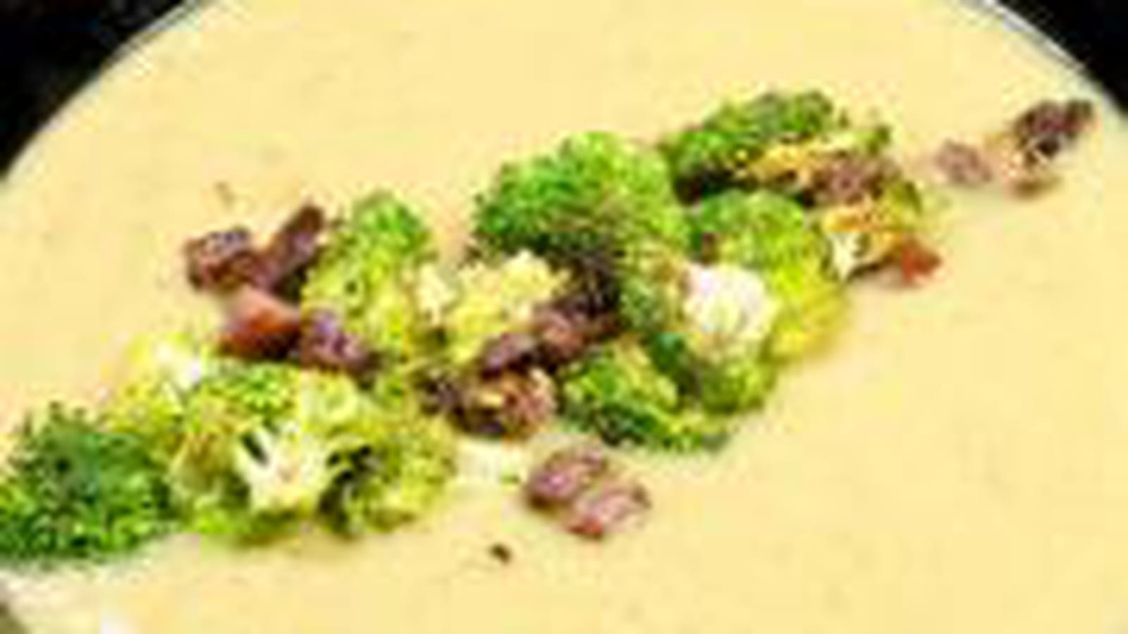 Soupe au chou, brocoli brûlé