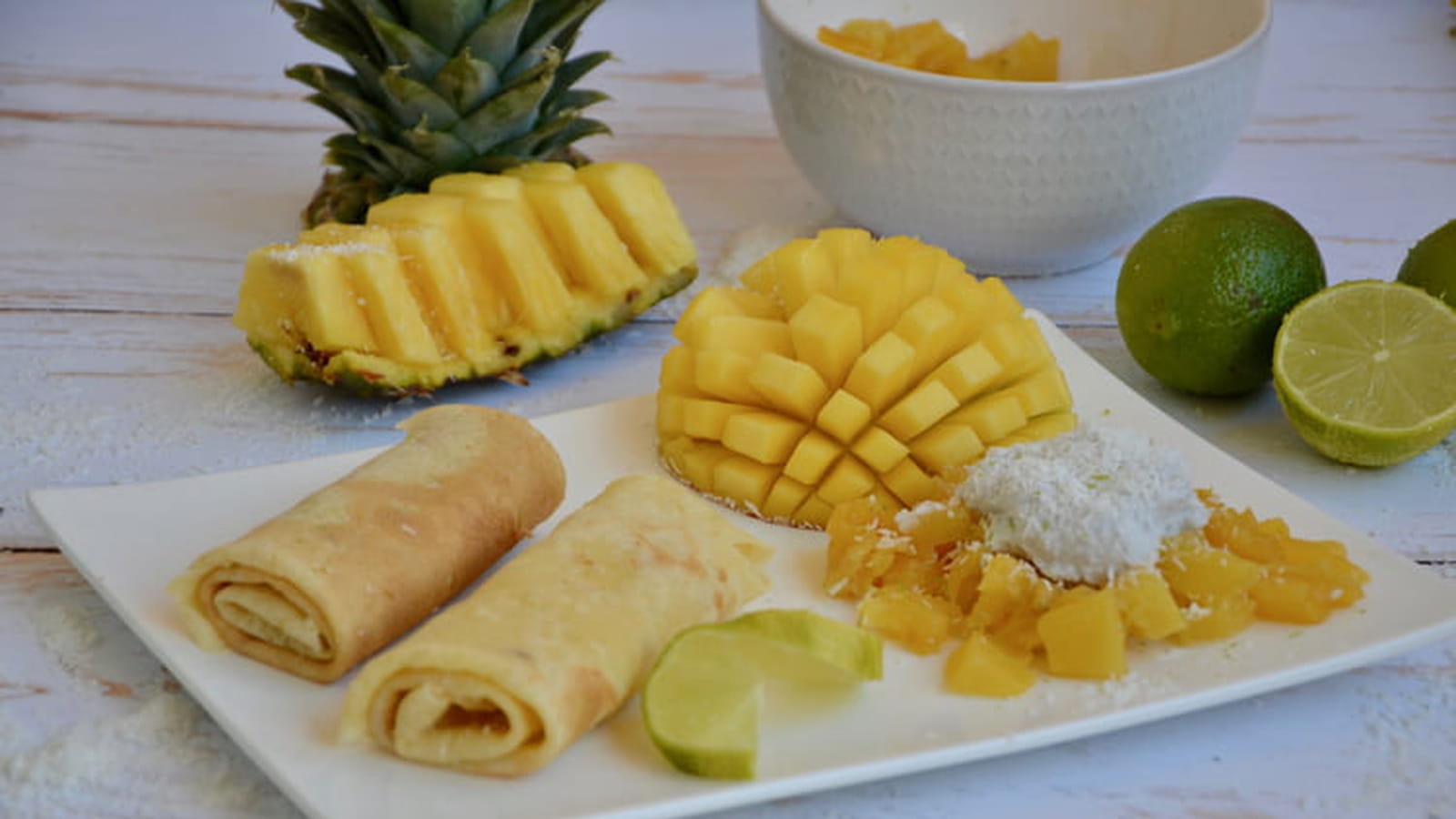 Crêpes au lait de coco et citron vert