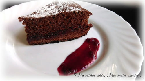 moelleux au chocolat et à la confiture de cerise
