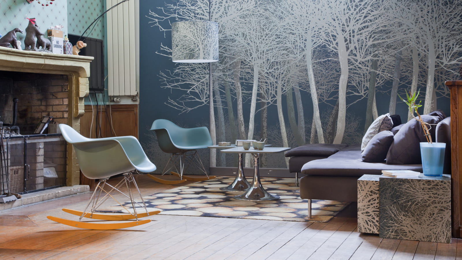 Fauteuil iconique bleu canard