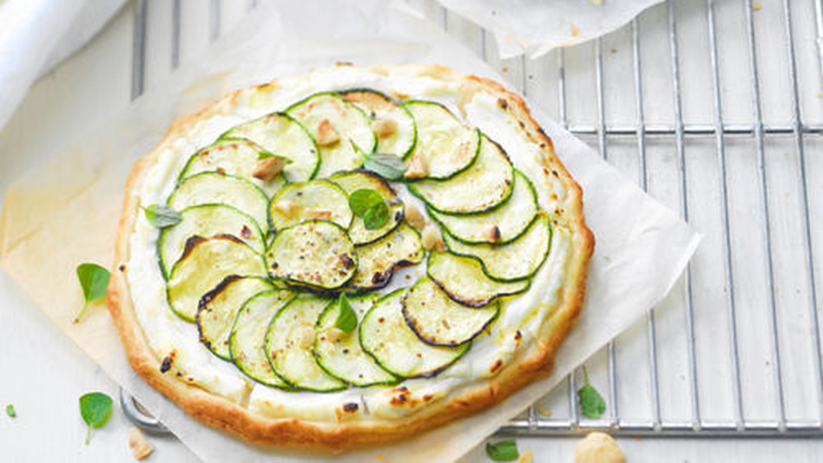 Tarte fine courgettes et Chavroux