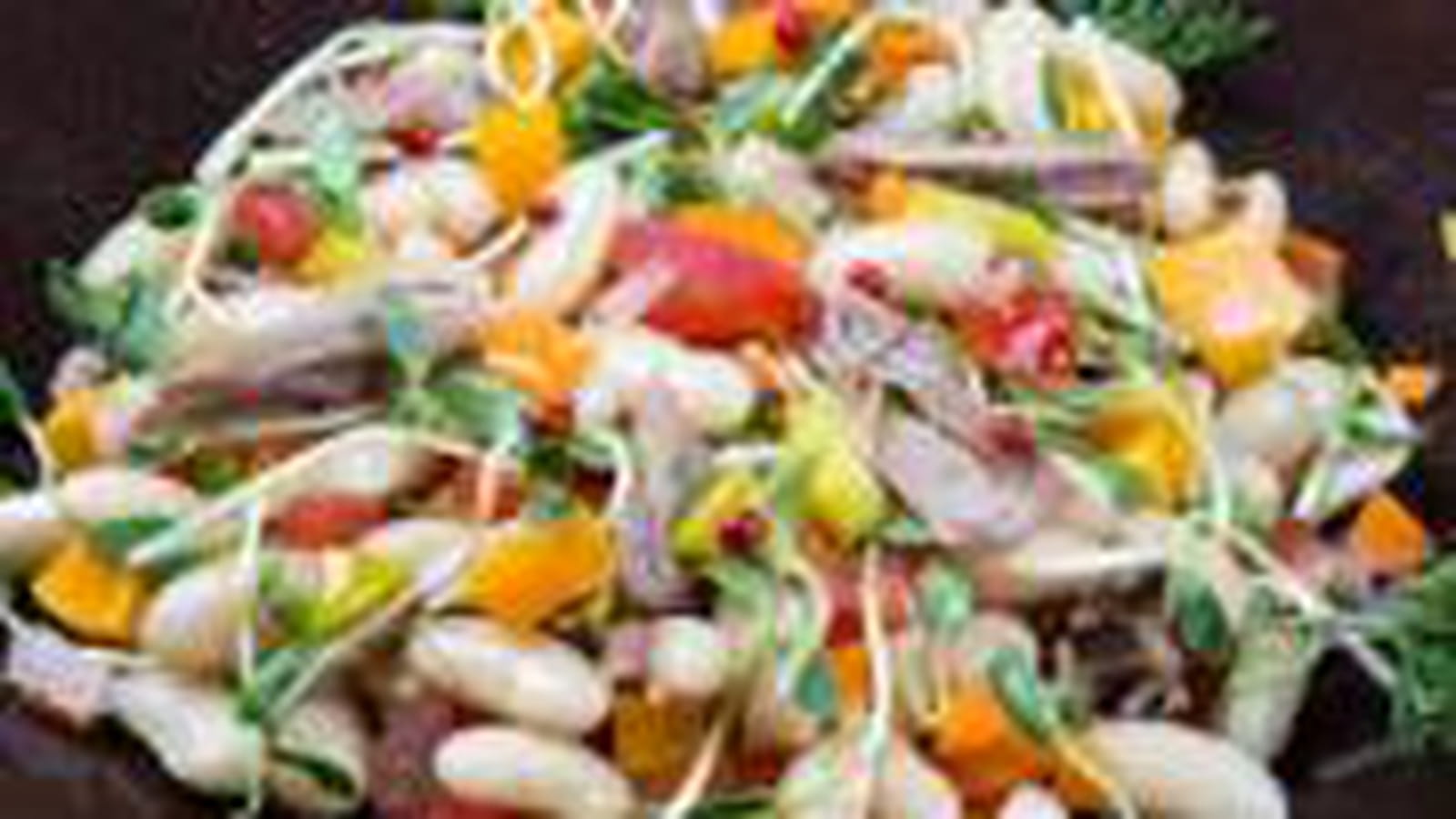 Salade haricot blanc canard mangue