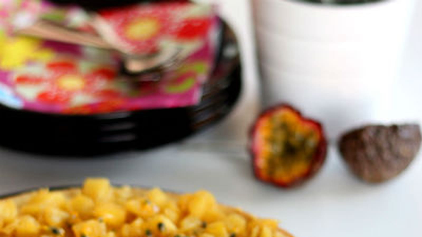 Tarte mangue, ananas et passion