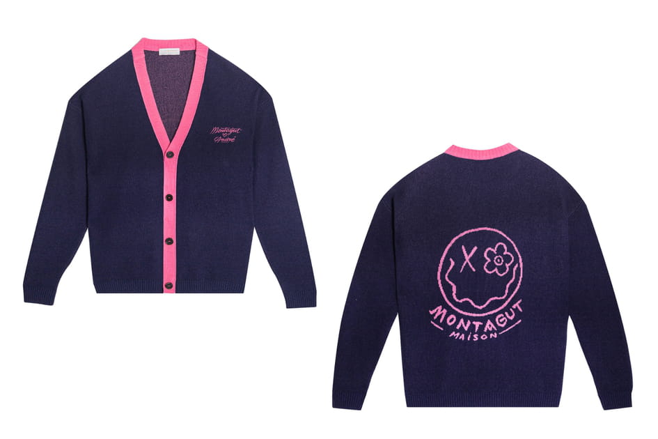 Cardigan en laine m&eacute;rinos "Virgile", Maison Montagut x Andr&eacute;