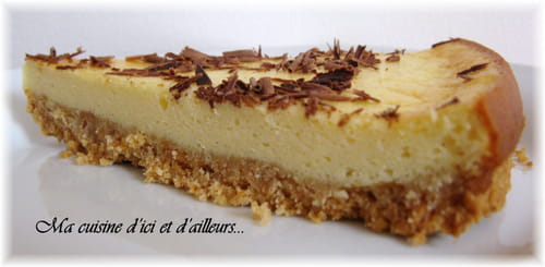 Cheesecake nature et copeaux de chocolat