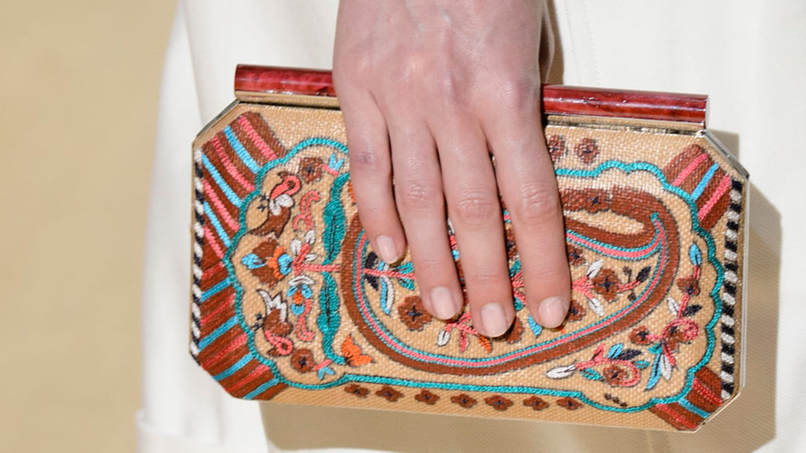 Minaudière en bois Oscar De La Renta
