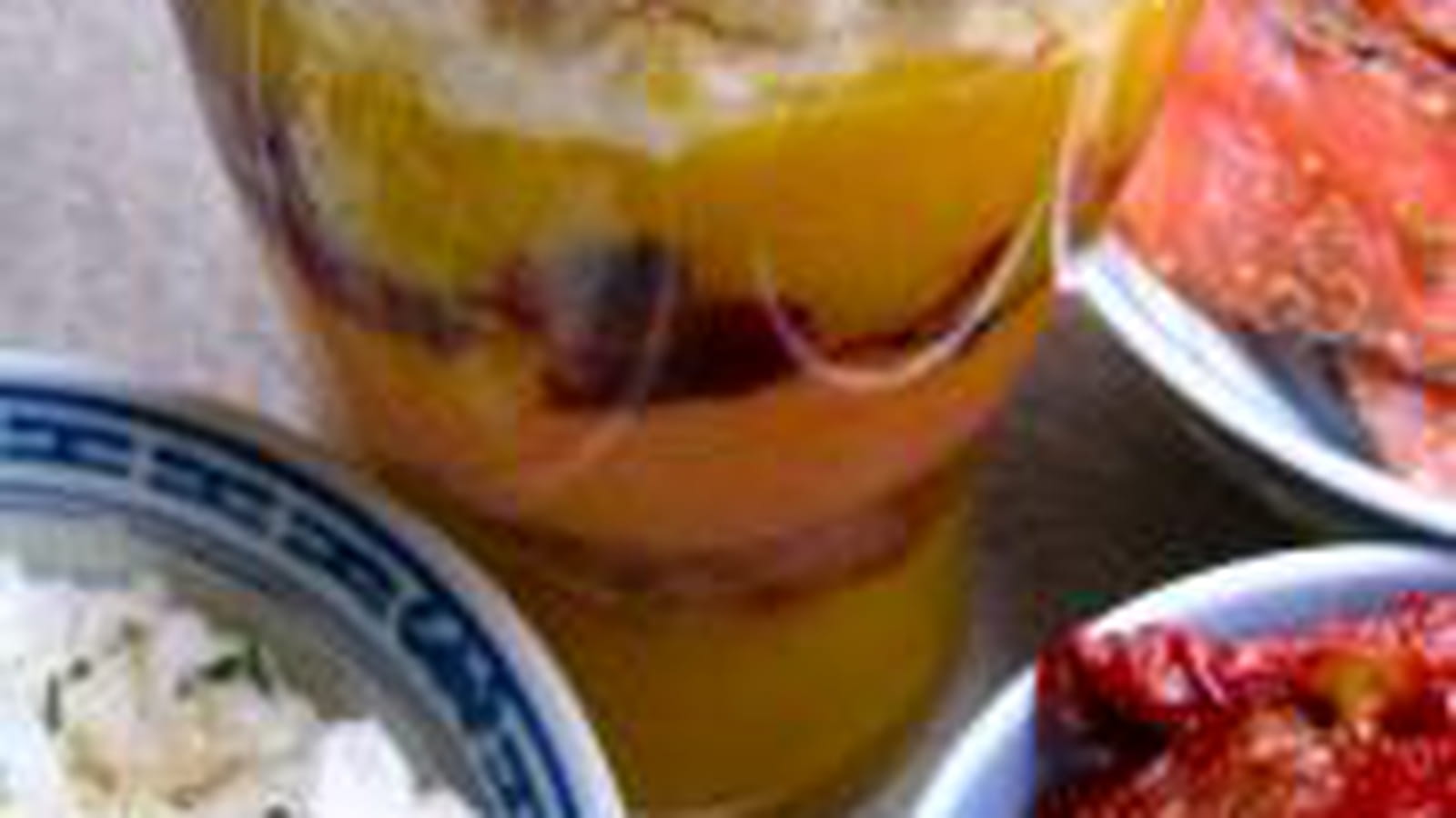 Verrine de polenta multicolore