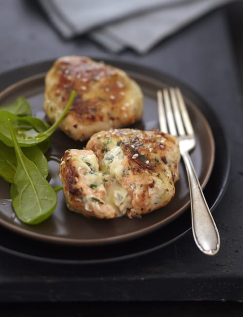 Crépinette de saumon au Bresse Bleu