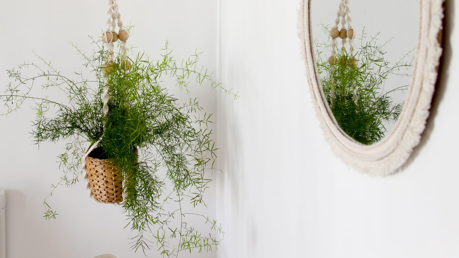 Suspension macramé & bois