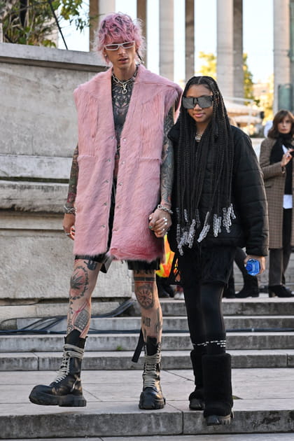 Machine Gun Kelly et sa fille Casie Colson Baker au défilé Rick Owens