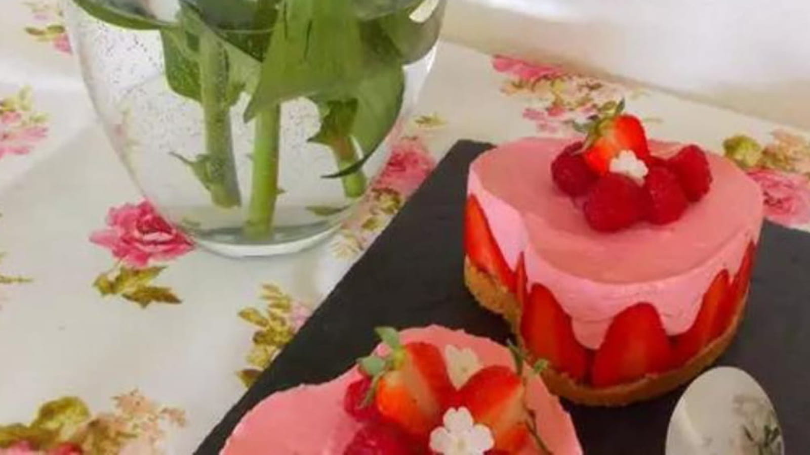 Cheesecake sans cuisson à la fraise