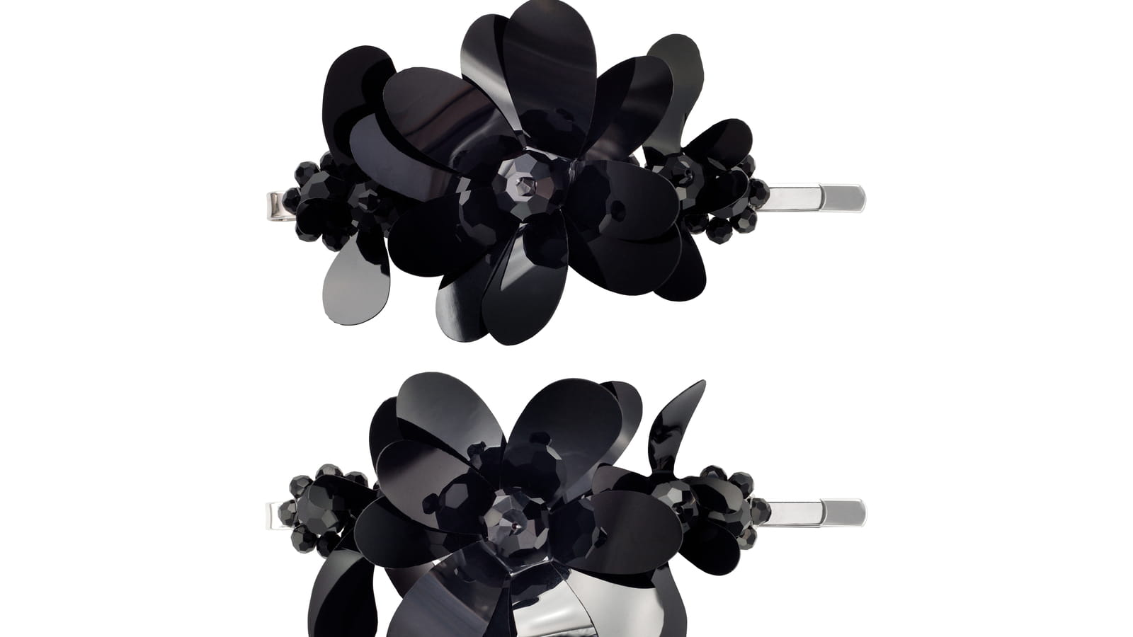 Barrettes à perles noires