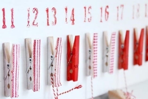 Un Calendrier De L Avent Avec Des Pinces Linge
