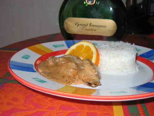 Emincé de canard à l'orange et à l'Armagnac