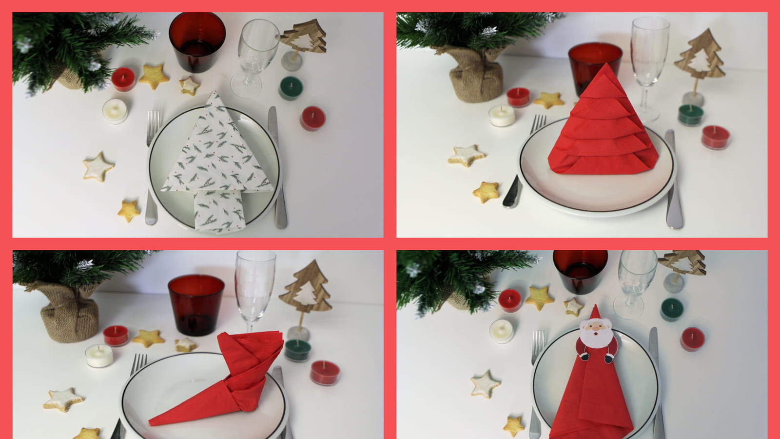 Pliage de serviette Noël 